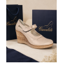 Marimea 37 Pantofi dama cu platforma din piele naturala Bej P9154BEJ